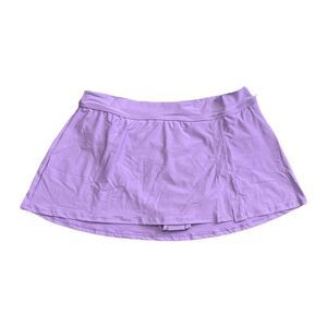 Anne Cole Limited Edition Ladies Banded Side Slit Skirted Swim Bottom - Purple